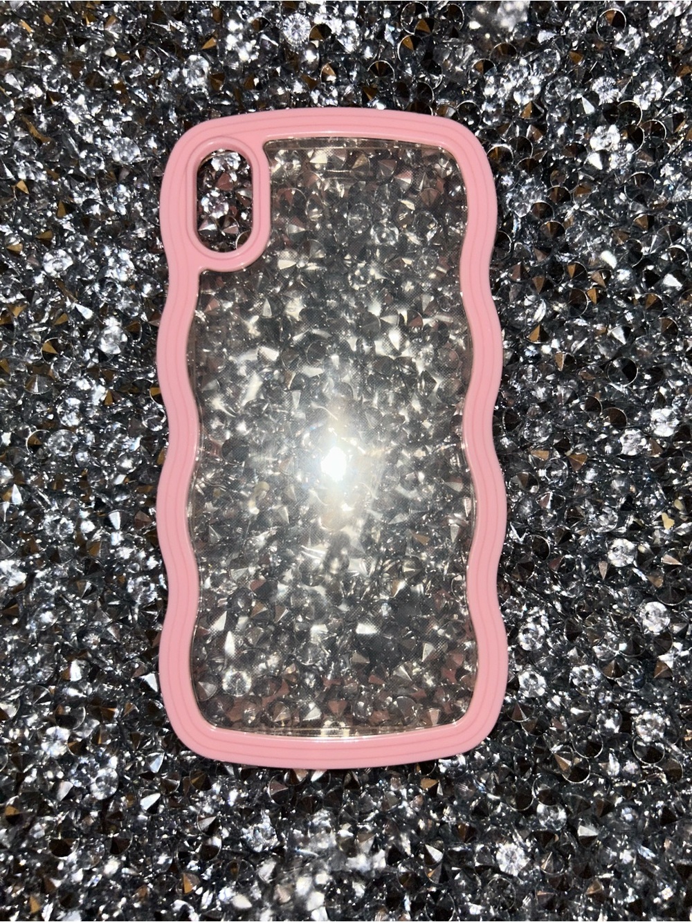 iPhone XS Max Pink Clear Wavy Phone Case - Compatible iPhone
